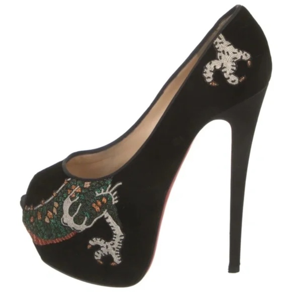 Christian Louboutin Shoes - Christian Louboutin Dragon Tattoo Highness Peep-Toe Pumps